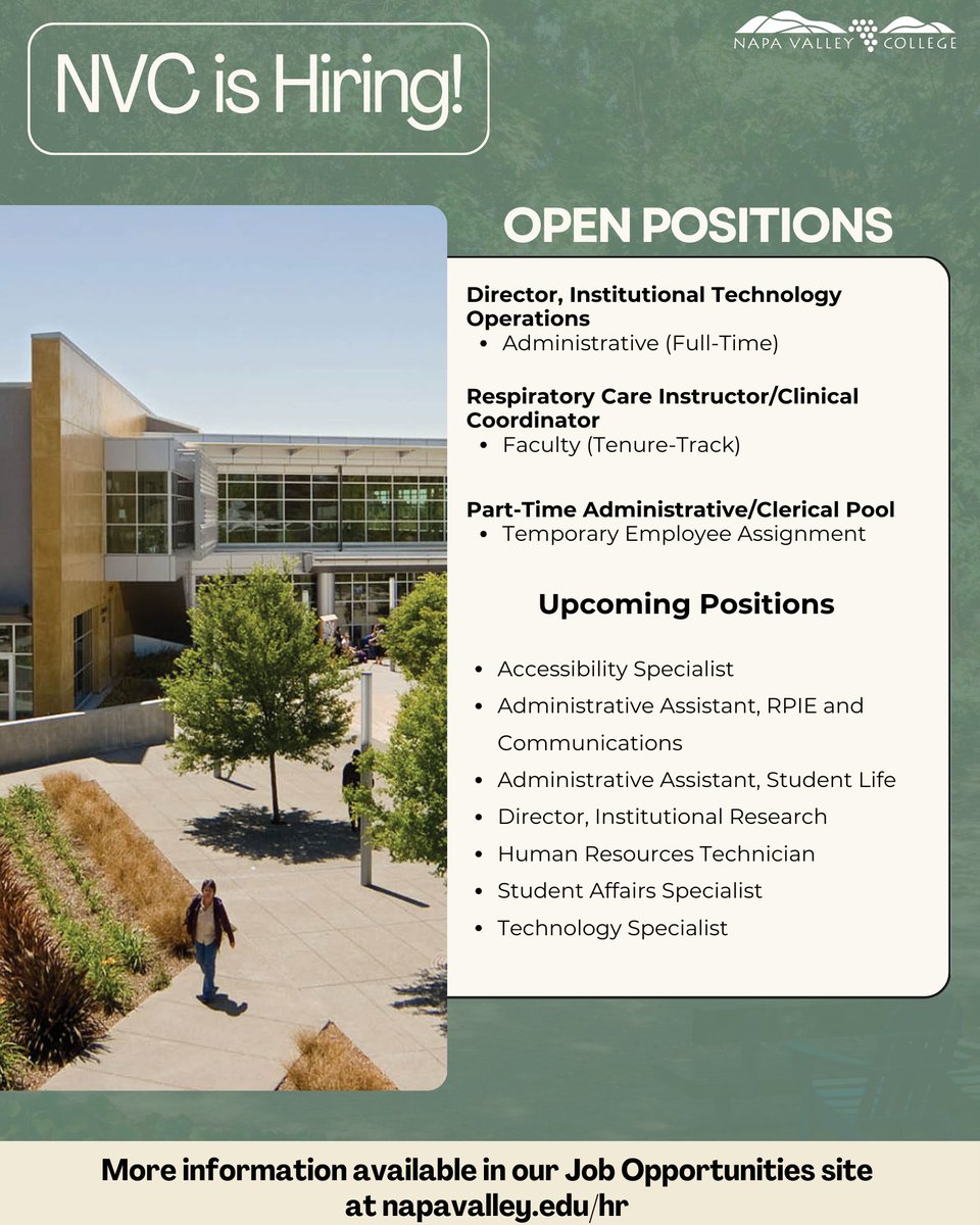 NVC_Jobs's tweet photo. Do you know someone with the skills to be our next Director of IT or Respiratory Care Instructor? Applications are being accepted now! 

Visit: https://t.co/UErELdmFfr https://t.co/vyt2JwkbPl