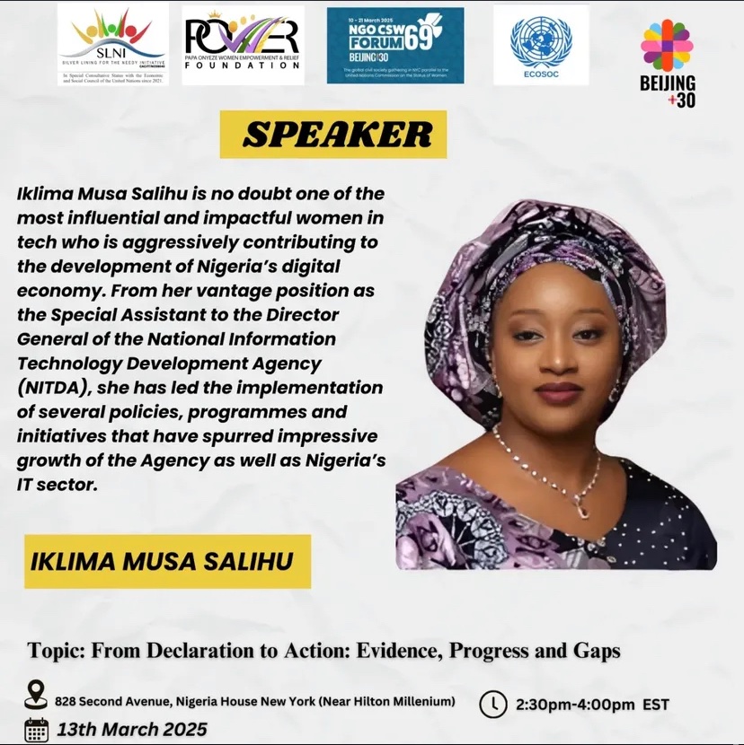 iklima__musa's tweet image. It was a great pleasure to speak at the CSW69th Session at the Nigeria House, New York. This conversation couldn&apos;t be more timely, assessing the progress made, the challenges that remain, and the steps needed to drive real change is essential.