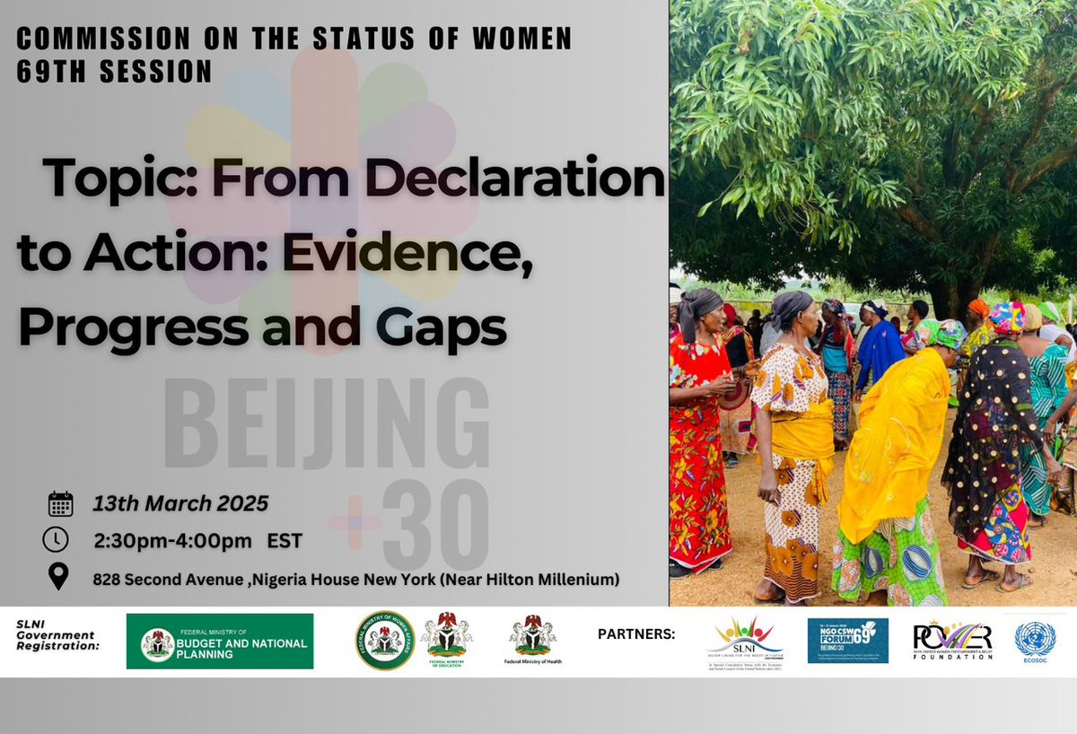 iklima__musa's tweet image. It was a great pleasure to speak at the CSW69th Session at the Nigeria House, New York. This conversation couldn&apos;t be more timely, assessing the progress made, the challenges that remain, and the steps needed to drive real change is essential.