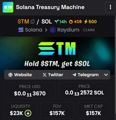 SolanaSTM's tweet image. Hold $STM, get $SOL @solana
⚡ ⚡  💰💰💰
STM IS BOOSTED ON @DEXSCREENER #500XBOOST WITH #10 TRENDING🔥🔥

WE HAVE MORE BIGGER PLANS FOR OUR PROJECT🚀🚀

dexscreener.com/solana/n2rtpyV…

yPmHqPBoaKuE5cg6D6vYC3yMmtq6ZwJqdn9pRQnA7YG