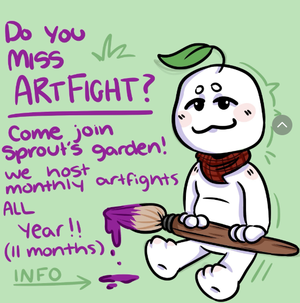 Miccynixxie's tweet photo. BTW yall if any of you do art and like artfights but are sad it doesn't happen all the months,,, you should join my discord where we host an artfight named "Sproutfights" every month! Beginner artists are welcomed and encouraged to join!!!!!
https://t.co/lde9WegYi6 https://t.co/paqTKFJlRL