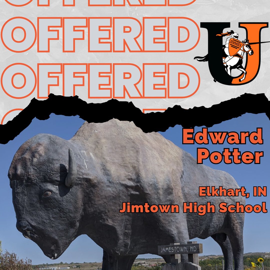 Edward Potter (@edward_potter21) on Twitter photo Blessed to receive an offer from the University of Jamestown to continue my athletic and academic career. Huge thank you to <a href="/CoachKludt/">Coach Kludt</a> and the rest of the coaching staff for this opportunity! Blessed to receive an offer from the University of Jamestown to continue my athletic and academic career. Huge thank you to <a href="/CoachKludt/">Coach Kludt</a> and the rest of the coaching staff for this opportunity!