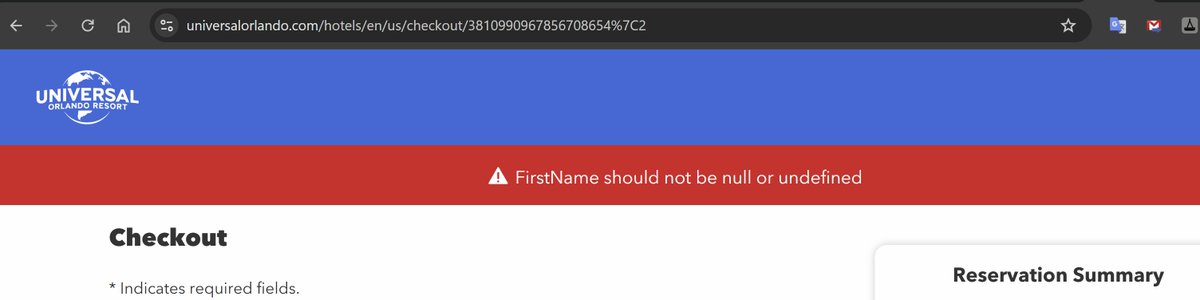 Hey <a href="/UniversalORL/">Universal Orlando Resort</a>, do you plan to fix your booking website any time soon?  Your phone agent said that lots of people had reported this error today.