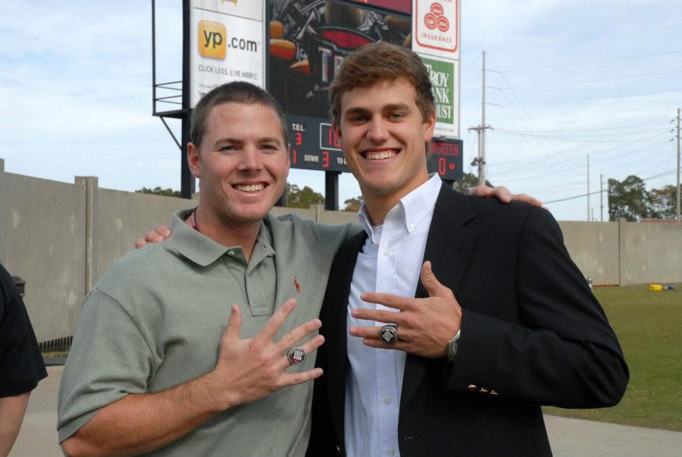 Full circle of life moment that only sports can provide. We’d agree to give up every game we played together for many more of the ones the boys will. 

<a href="/TroyTrojansBSB/">Troy Baseball ⚔️</a>