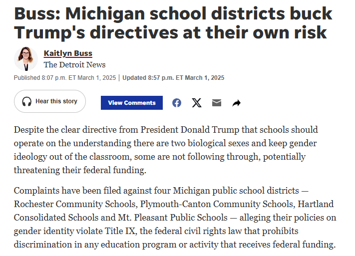 GKBTSMI's tweet photo. Trump reminded schools to comply with Title IX.

They ignored him.

Girls' rights have been violated.

Parents are fighting back.

https://t.co/YafrSngUfX https://t.co/LRJQ11ZZu6