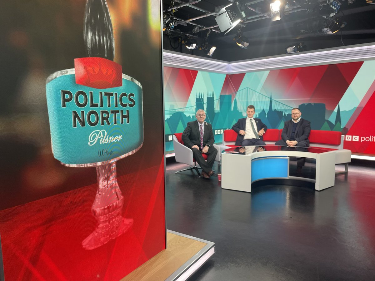 Tim Iredale (@iredalepolitics) on Twitter photo Watch Politics North from 10am on BBC One #bbcpn
With guests <a href="/JoshFG/">Josh Fenton-Glynn MP</a> <a href="/WetherbyCllrs/">Councillor Alan Lamb</a>
We’re talking pubs under pressure <a href="/sarah_politics/">Sarah Sanderson</a>
Bradford Live <a href="/spencerstokestv/">Spencer Stokes</a>
Leeds “Innovation village” <a href="/GemmaLDillon/">Gemma-News</a> Watch Politics North from 10am on BBC One #bbcpn
With guests <a href="/JoshFG/">Josh Fenton-Glynn MP</a> <a href="/WetherbyCllrs/">Councillor Alan Lamb</a>
We’re talking pubs under pressure <a href="/sarah_politics/">Sarah Sanderson</a>
Bradford Live <a href="/spencerstokestv/">Spencer Stokes</a>
Leeds “Innovation village” <a href="/GemmaLDillon/">Gemma-News</a>