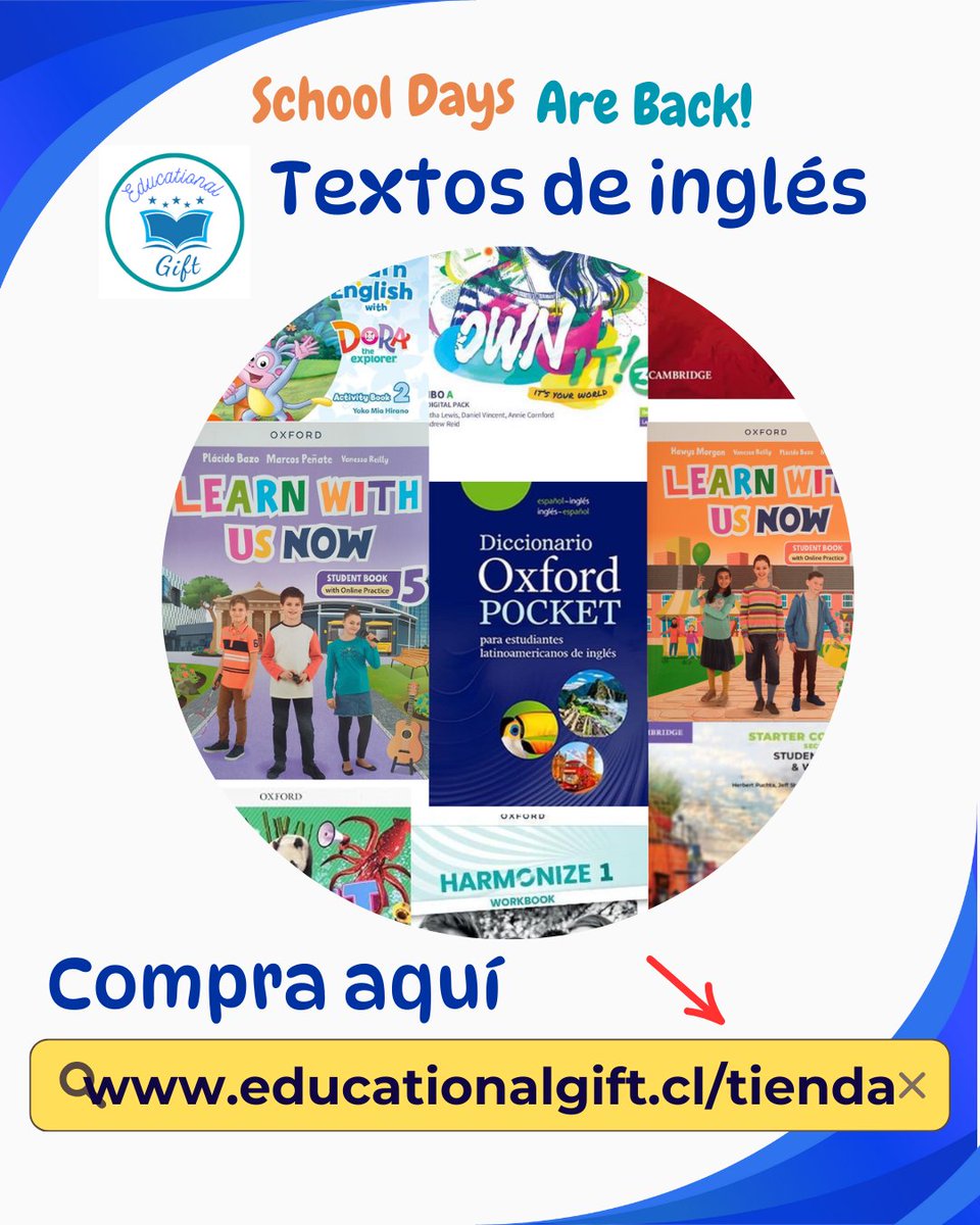 egiftchile's tweet photo. TEXTOS ESCOLARES DE INGLÉS 2025

✅️No hagas filas ! Reserva ahora 👇
✅️Compras : 
 https://t.co/dxIZXB4ash 

O también puedes reservar tu texto al WhatsApp:
 
☎️ +569 55228689

💳 Todo medio de pago 💳 

CON ENVÍO A DOMICILIO
.
#LASERENA #COQUIMBO #CHILE #SANTIAGO  #Viña2025 https://t.co/GfeyzlLYHG