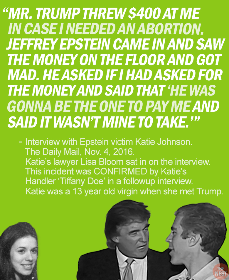 RapinDonaldHQ's tweet image. Here are excerpts from Epstein victim Katie Johnson's interview with the DAILY MAIL (PART THREE)
Everything Katie told the Daily Mail was confirmed in her sworn affidavit.
She also had a witness who swore to the FOUR rapes and who the Daily Mail contacted to verify.
None of…