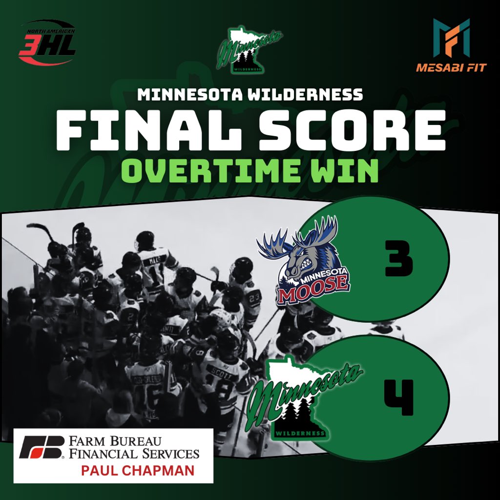 The Wilderness win in overtime!!! Mark DeNoyer scores the overtime goal!

Sponsored by Farm Bureau Financial Services - Paul Chapman
