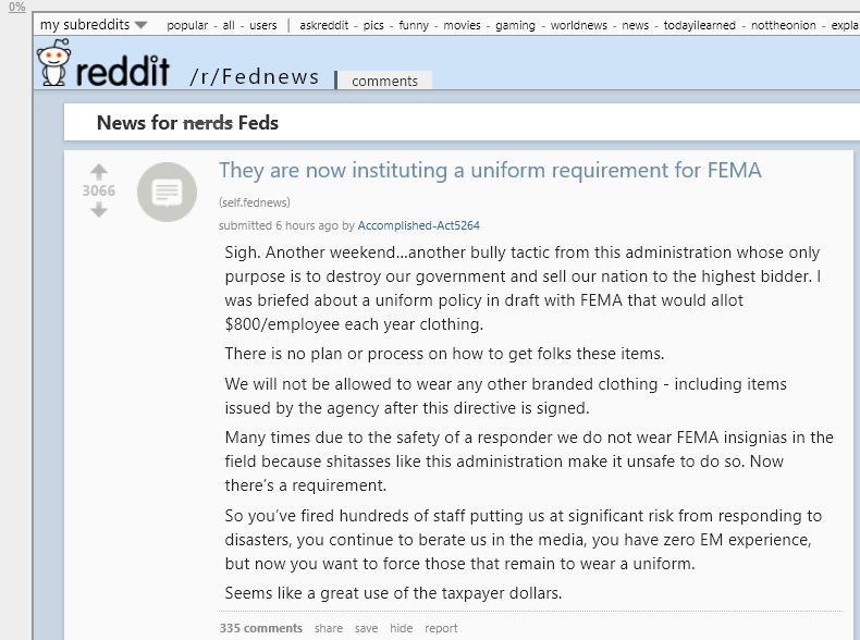 ThumperTruckin's tweet image. Why would a FEMA worker be in danger by wearing a "uniform"?