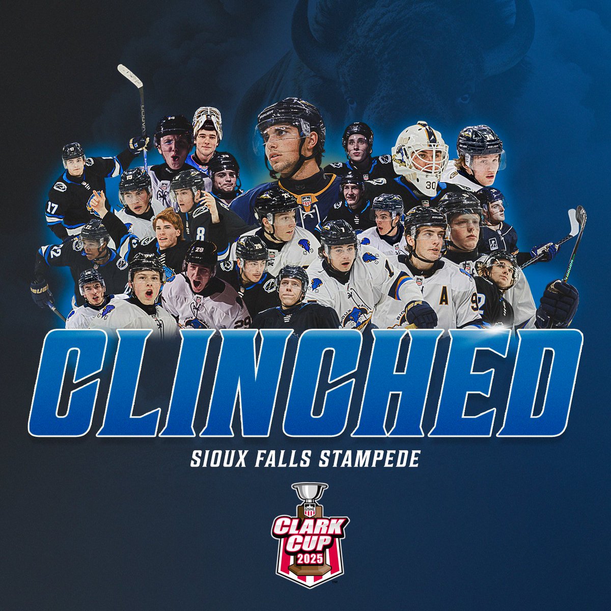 Ticket punched! 

The Stampede are IN the 2025 Clark Cup Playoffs!