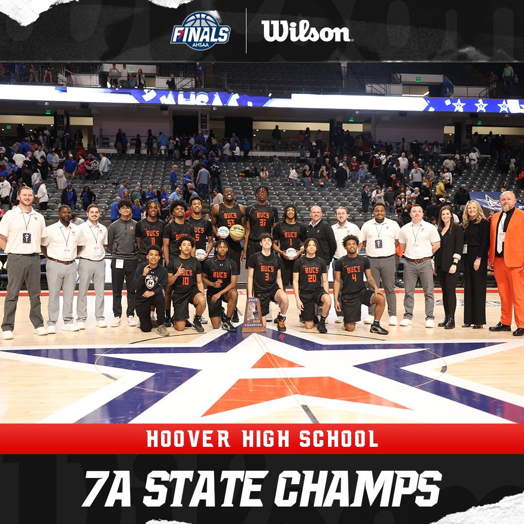 AHSAA (@ahsaaupdates) on Twitter photo The <a href="/HooverBucsBBall/">Hoover Bucs Basketball</a> Buccaneers are Alabama's 2025 #7ABoys <a href="/WilsonBasktball/">Wilson Basketball</a> #AHSAA State Champions! 🏆
#StateFinals | #Ball4ItAll | <a href="/WilsonBasktball/">Wilson Basketball</a> | #7A | <a href="/LegacyArena/">Legacy Arena</a> The <a href="/HooverBucsBBall/">Hoover Bucs Basketball</a> Buccaneers are Alabama's 2025 #7ABoys <a href="/WilsonBasktball/">Wilson Basketball</a> #AHSAA State Champions! 🏆
#StateFinals | #Ball4ItAll | <a href="/WilsonBasktball/">Wilson Basketball</a> | #7A | <a href="/LegacyArena/">Legacy Arena</a>