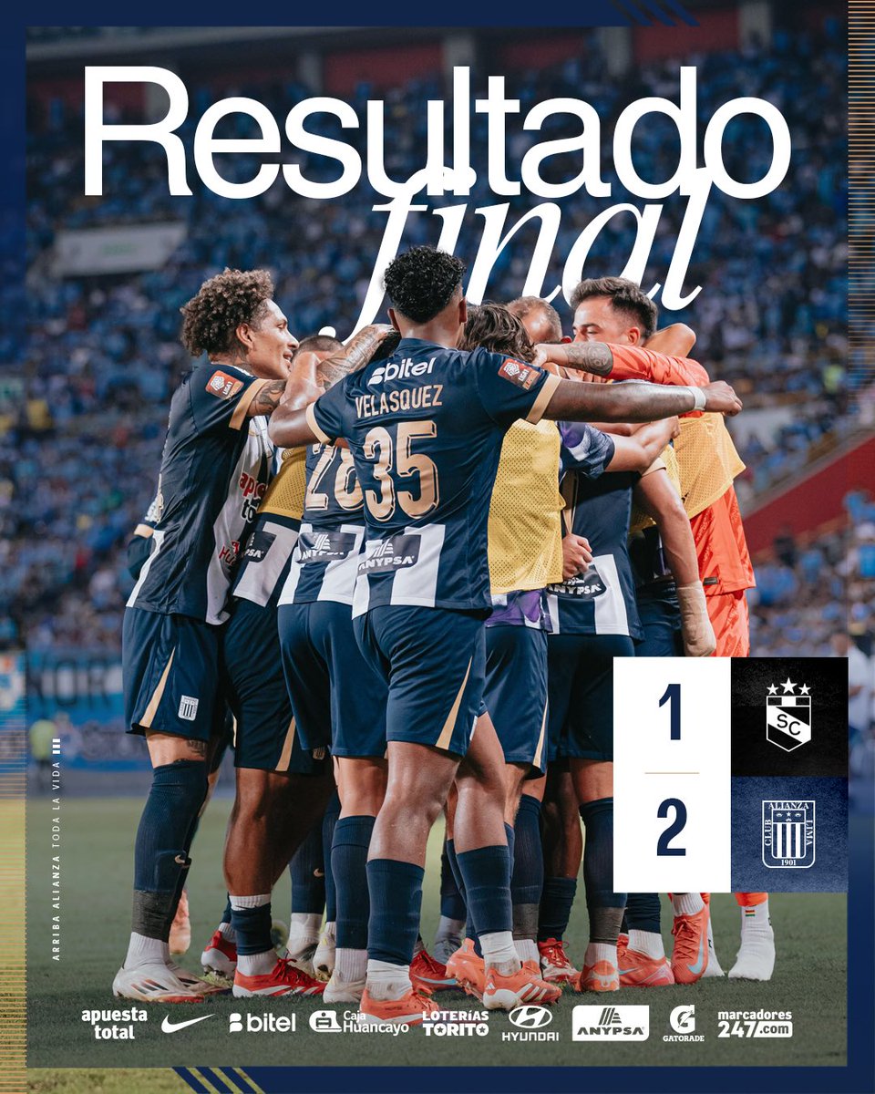 ⏱ |𝑴𝑰𝑵𝑼𝑻𝑶 𝑨 𝑴𝑰𝑵𝑼𝑻𝑶| ⏱

🏆: 𝑭𝒆𝒄𝒉𝒂 𝟒 <a href="/Liga1TeApuesto/">Liga1 Te Apuesto</a> 

<a href="/ClubSCristal/">Club Sporting Cristal</a> 1-2 <a href="/ClubALoficial/">Club Alianza Lima</a> 

⛳️ 𝑻𝒆𝒓𝒎𝒊𝒏𝒐́ 𝒆𝒍 𝒑𝒂𝒓𝒕𝒊𝒅𝒐.

¡𝑽𝑰𝑪𝑻𝑶𝑹𝑰𝑨 𝑩𝑳𝑨𝑵𝑸𝑼𝑰𝑨𝒁𝑼𝑳! 💙

#ConAlianzaSiempre 
#ReafirmaTuLeALtad