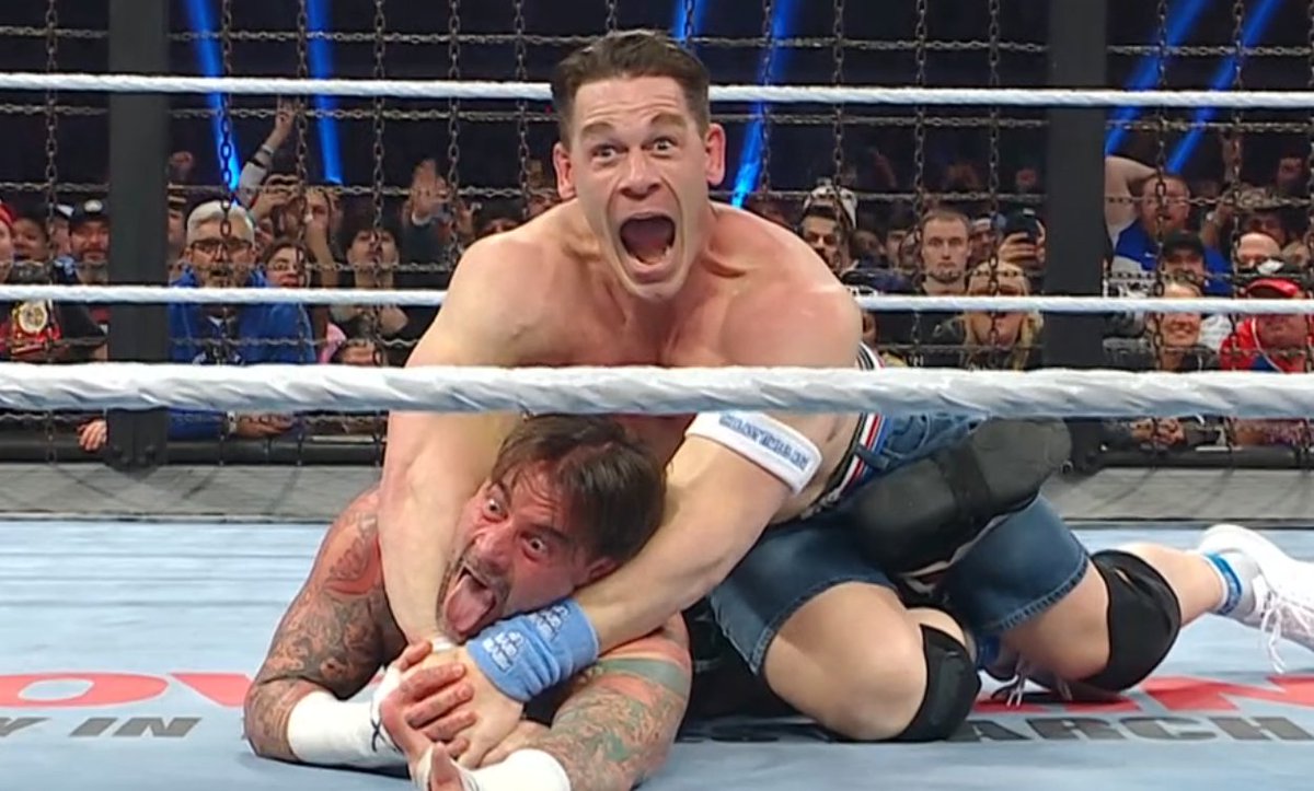 Netflix_CA's tweet photo. JOHN CENA AND CM PUNK WITH THE SHOT OF THE CENTURY #WWEChamber https://t.co/zG268YSWHD