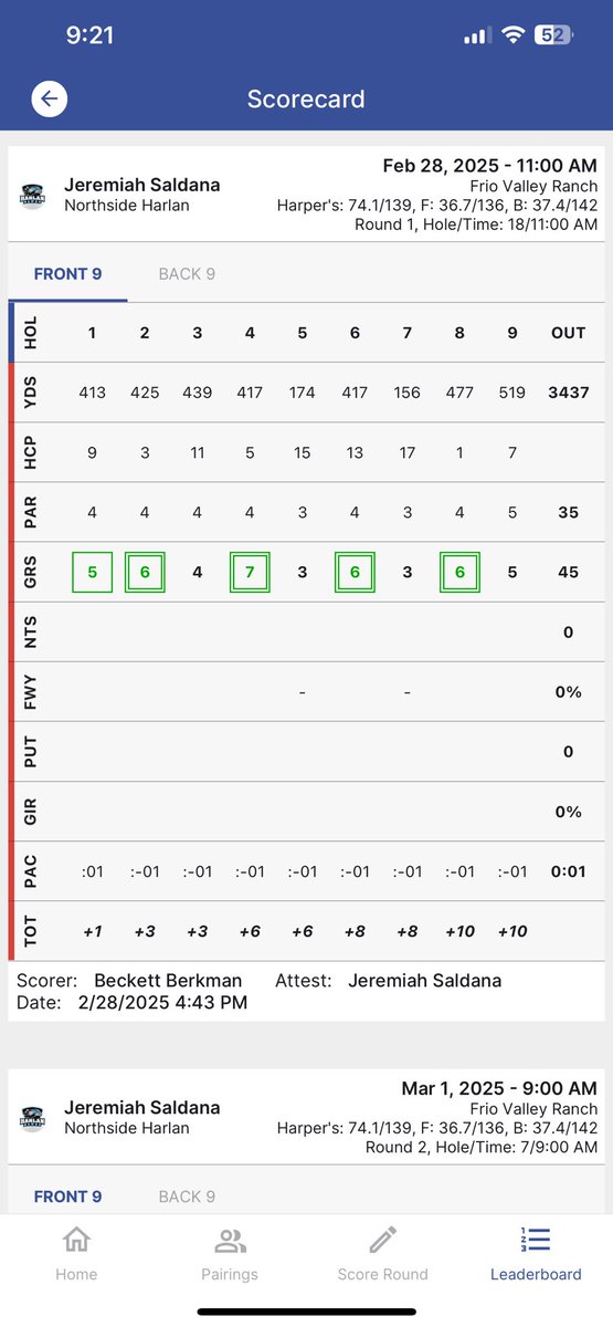 J3eremiah's tweet image. Finally having the pieces fall together for our 2 day Concan tournament. Shot 89,81 at the Frio Valley Ranch Golf course. Next Tournament March 3rd so wont to keep the ball rolling.
