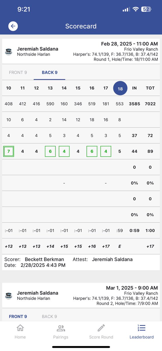 J3eremiah's tweet image. Finally having the pieces fall together for our 2 day Concan tournament. Shot 89,81 at the Frio Valley Ranch Golf course. Next Tournament March 3rd so wont to keep the ball rolling.
