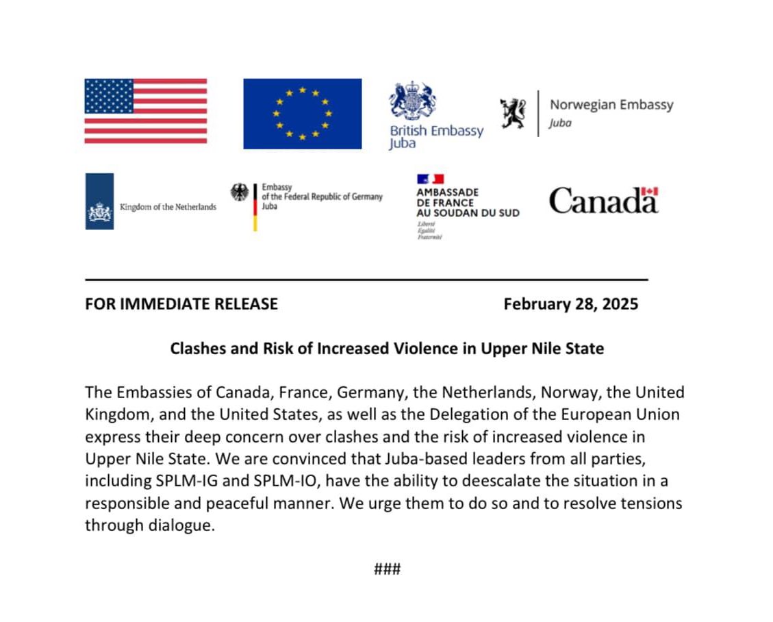 This is our Joint Statement on the situation in Upper Nile State.
#SSOX #SSOT #SouthSudan