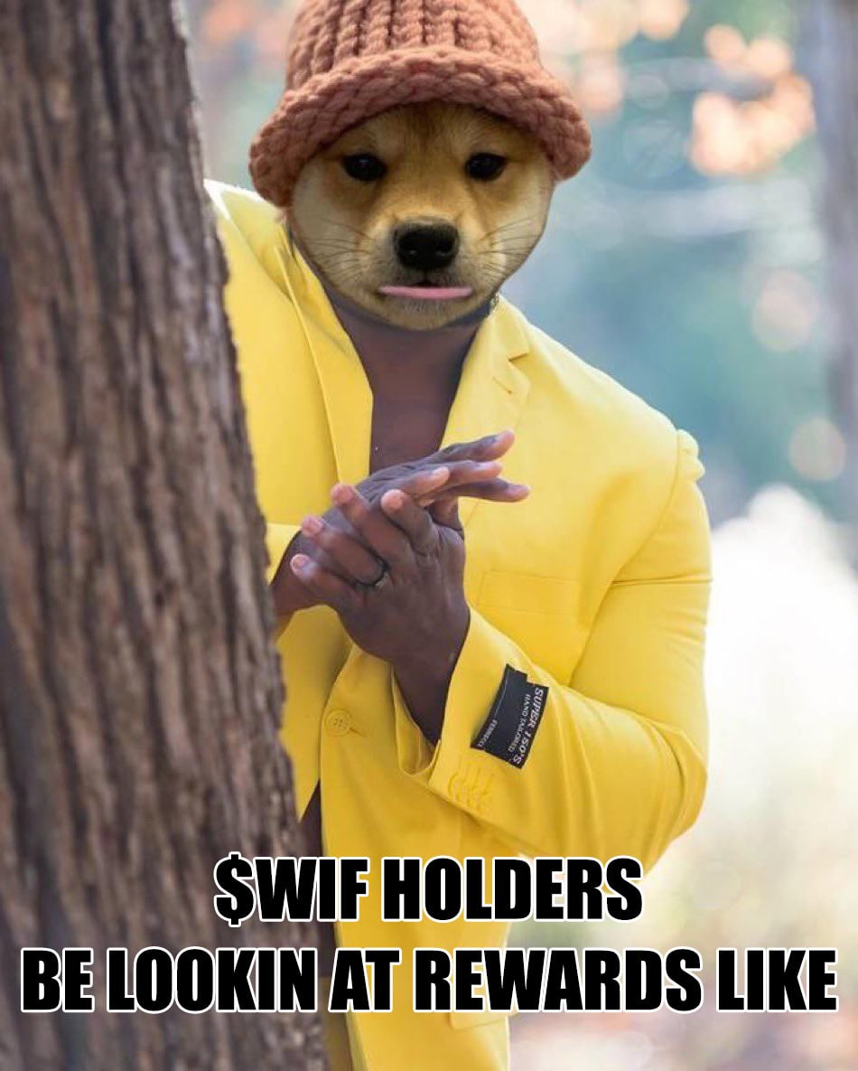 Rewards every 2 minutes. Buy the new $WIF, updated to reward holders!

wQNv43ScejE2PcjBeUoy4J55LhjanzeHD9YQnfnhXXq