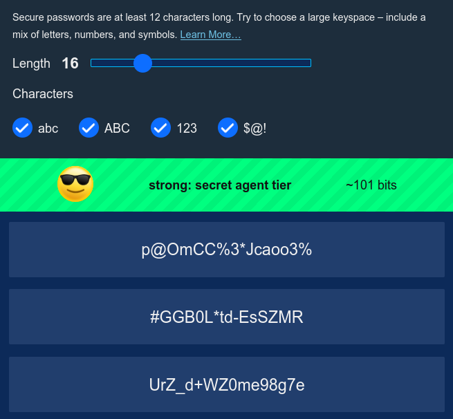 profdiggity's tweet photo. 🤔 Two tips for a strong #password?

✅ A length of 12 characters. 16+ is better!
☑️ Mix of uppercase, lowercase, numbers, &amp; symbols

This expands the "keyspace" making passwords much harder to crack. #PrivacySafe Bot does the heavy lifting for you. 💪 https://t.co/oTII8yWW74 https://t.co/p4cPx6tx6G