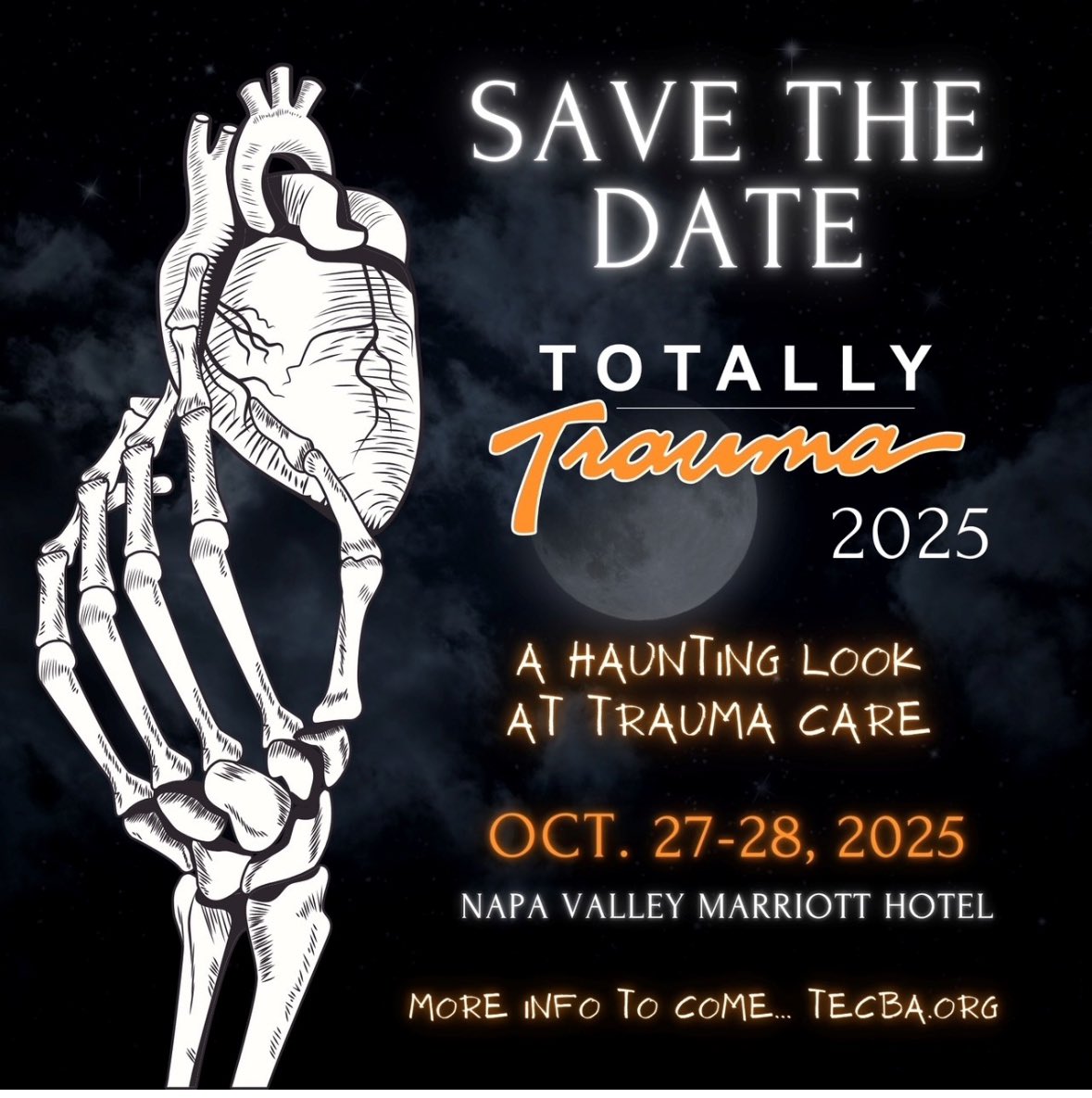 Save the date for our annual Totally Trauma in the beautiful Napa Valley
