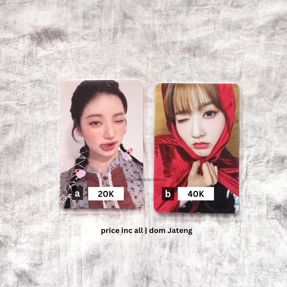 WTS want to sell INA
PC Photocard BILLLIE SIYOON STAYC SIEUN

💵 tertera di gambar
✅ inc all
✅ keep with dp
🏠 jateng

Link CO:
s.shopee.co.id/3LCNFYspSa
