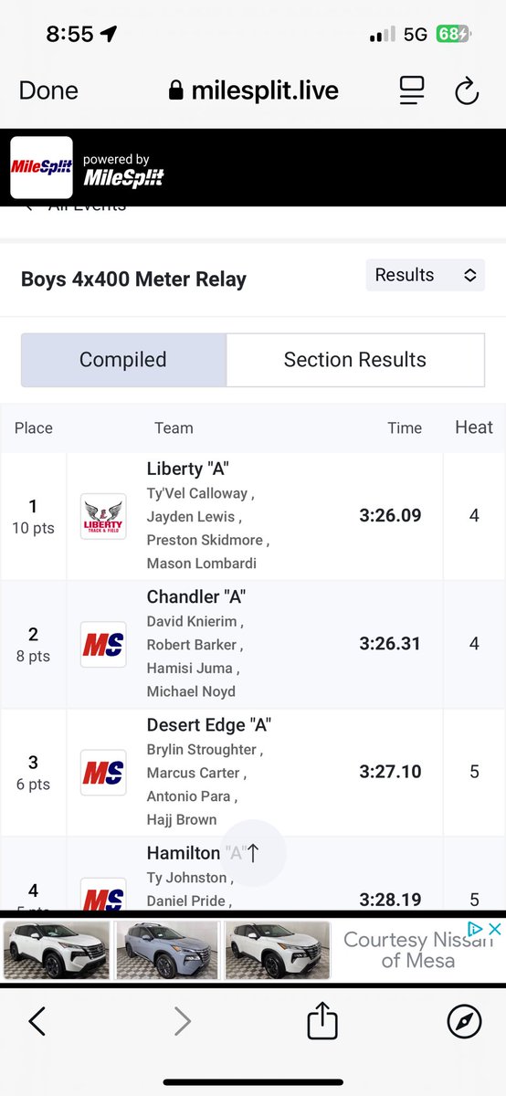 LibertyLionsT&F (@lhslionstrack) on Twitter photo 4x400 takes Gold!
<a href="/JaydenLewis219/">Jayden “Jlew” Lewis</a> (51.2)
<a href="/prestonskidmo2/">Preston Skidmore</a> (51.9)
<a href="/Tyvel_Calloway/">Ty’vel Calloway</a> (52.5)
<a href="/M_lombardi2026/">Mason Lombardi</a> (50.3)
⏰3:26.09 4x400 takes Gold!
<a href="/JaydenLewis219/">Jayden “Jlew” Lewis</a> (51.2)
<a href="/prestonskidmo2/">Preston Skidmore</a> (51.9)
<a href="/Tyvel_Calloway/">Ty’vel Calloway</a> (52.5)
<a href="/M_lombardi2026/">Mason Lombardi</a> (50.3)
⏰3:26.09