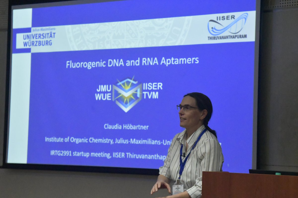 Hariharan Group (@grouphariharan) on Twitter photo Prof. Dr. Claudia Höbartner <a href="/HoebartnerLab/">Claudia Höbartner</a> from
<a href="/Uni_WUE/">Universität Würzburg #UniWürzburg</a> delivered a tutorial lecture on 'Fluorogenic DNA and RNA Aptamers' during the IRTG Start-up Meeting at <a href="/tvmiiser/">IISER Thiruvananthapuram</a>.
<a href="/Chemie_iisertvm/">School of Chemistry IISER TVM</a> <a href="/IndiaDST/">DSTIndia</a> <a href="/Uni_WUE/">Universität Würzburg #UniWürzburg</a> <a href="/dfg_public/">DFG public | @dfg_public@wisskomm.social</a> Prof. Dr. Claudia Höbartner <a href="/HoebartnerLab/">Claudia Höbartner</a> from
<a href="/Uni_WUE/">Universität Würzburg #UniWürzburg</a> delivered a tutorial lecture on 'Fluorogenic DNA and RNA Aptamers' during the IRTG Start-up Meeting at <a href="/tvmiiser/">IISER Thiruvananthapuram</a>.
<a href="/Chemie_iisertvm/">School of Chemistry IISER TVM</a> <a href="/IndiaDST/">DSTIndia</a> <a href="/Uni_WUE/">Universität Würzburg #UniWürzburg</a> <a href="/dfg_public/">DFG public | @dfg_public@wisskomm.social</a>