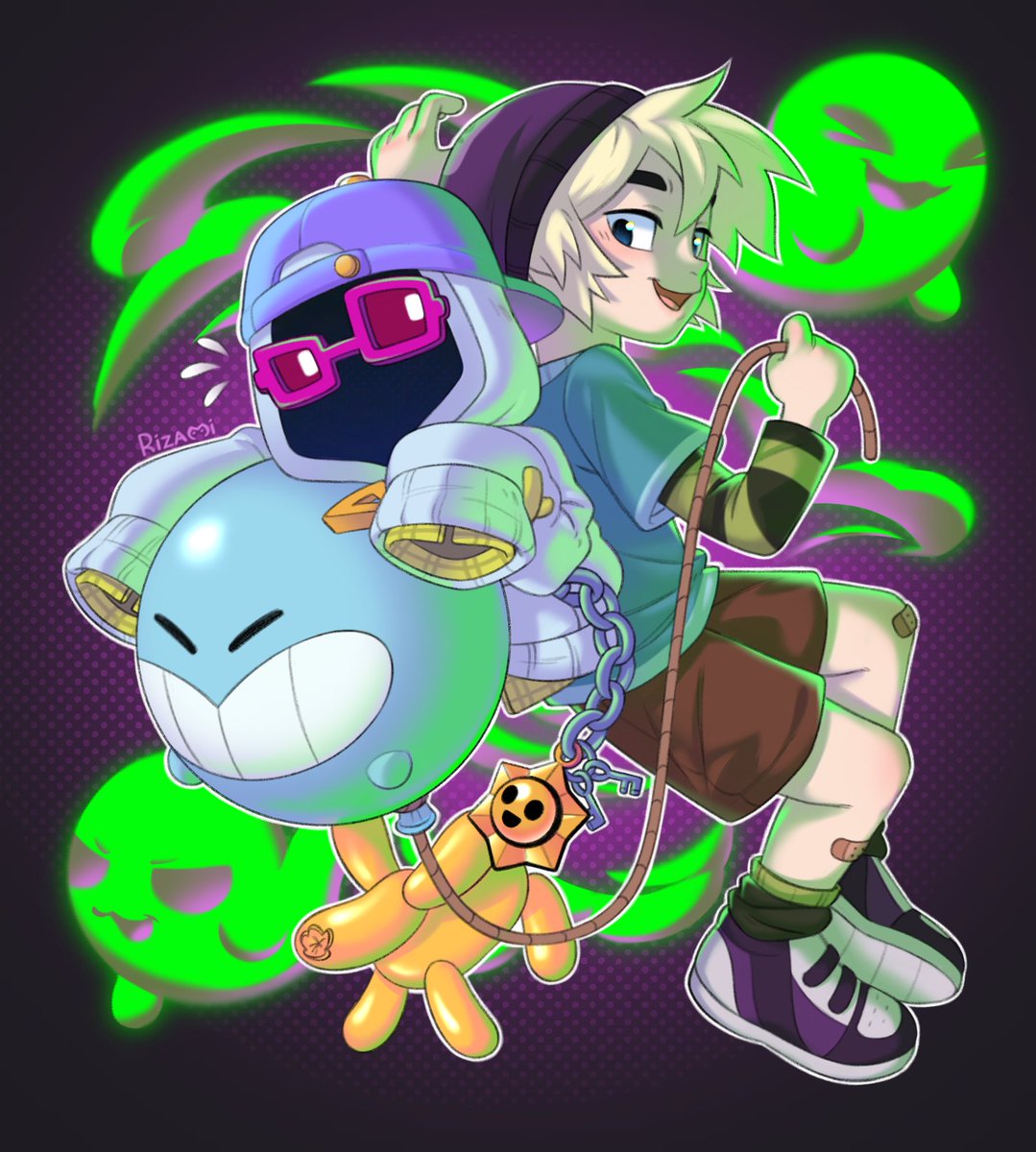 rrizammi's tweet image. I started working on this artwork even before Shade was released. I spent a lot of my free time, nerve cells, energy, and four months trying to make myself finish it. But in the end, I'm happy with the result!

#Gus #Shade #BrawlStars #Brawl