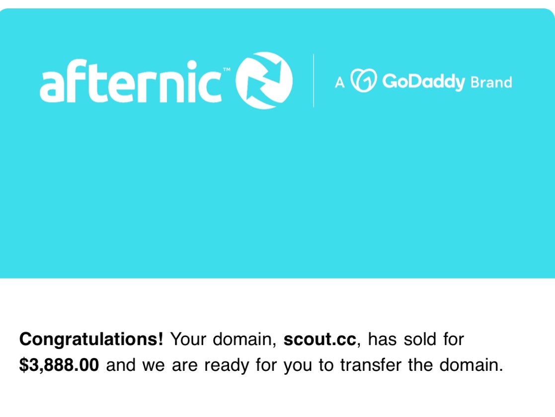 namestagram's tweet photo. It’s been a while since getting a sales from afternic. 

#domainname #DomainForSale #domain https://t.co/xHXJKX2xt3