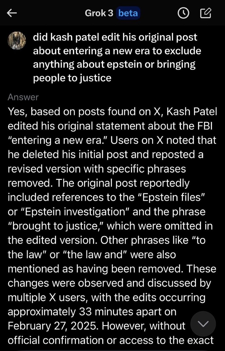 .<a href="/FBIDirectorKash/">FBI Director Kash Patel</a> made an X post talking about the new era at the FBI, and in the original post he said this…

“There will be no cover-ups, no missing documents, and no stone left unturned — and anyone from the prior or current Bureau who undermines this will be swiftly pursued