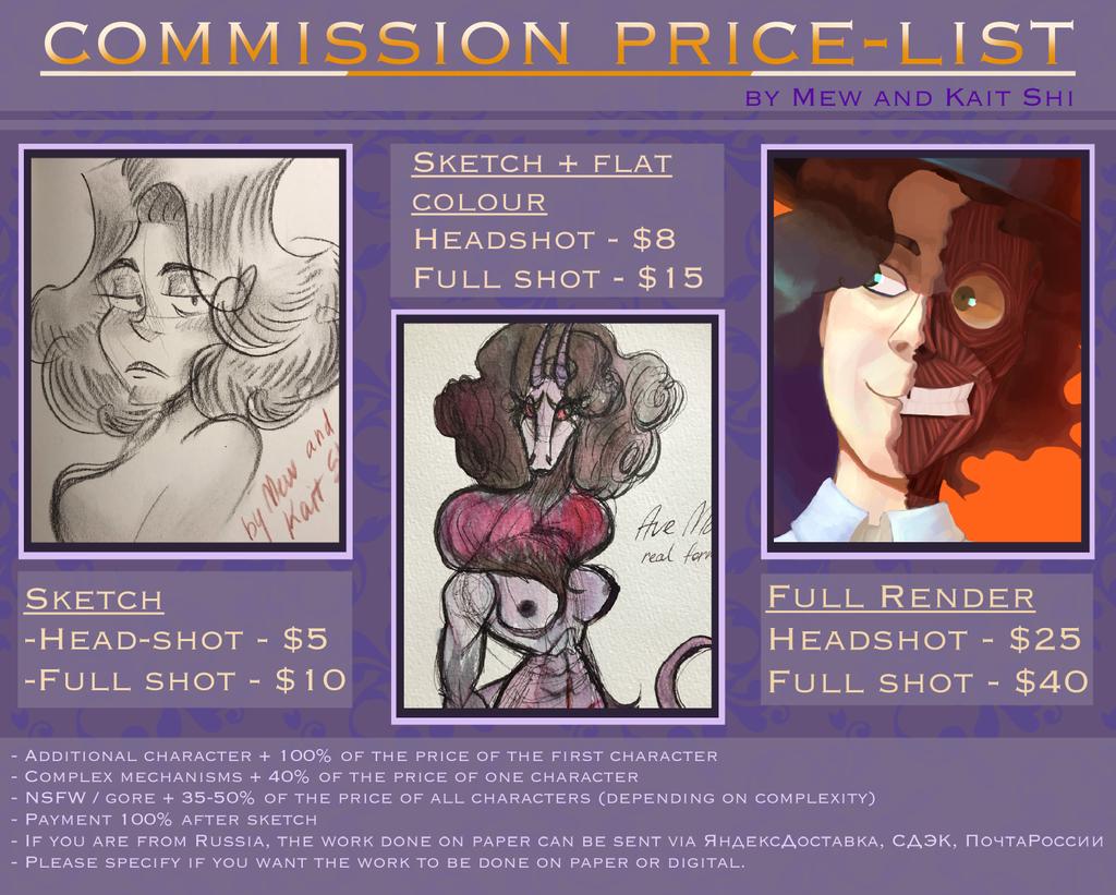 KaitMew's tweet image. Eh-oh, got price-list of commissions
If you want to contact me, then write me in private messages or in telegram t.me/mewandkaitshi
#by_mew_and_kait_shi #commissionsopen #Commision #oc