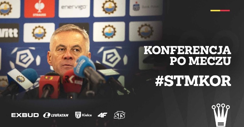 Korona_Kielce's tweet photo. 🎙️ Konferencja prasowa po spotkaniu #STMKOR 👇