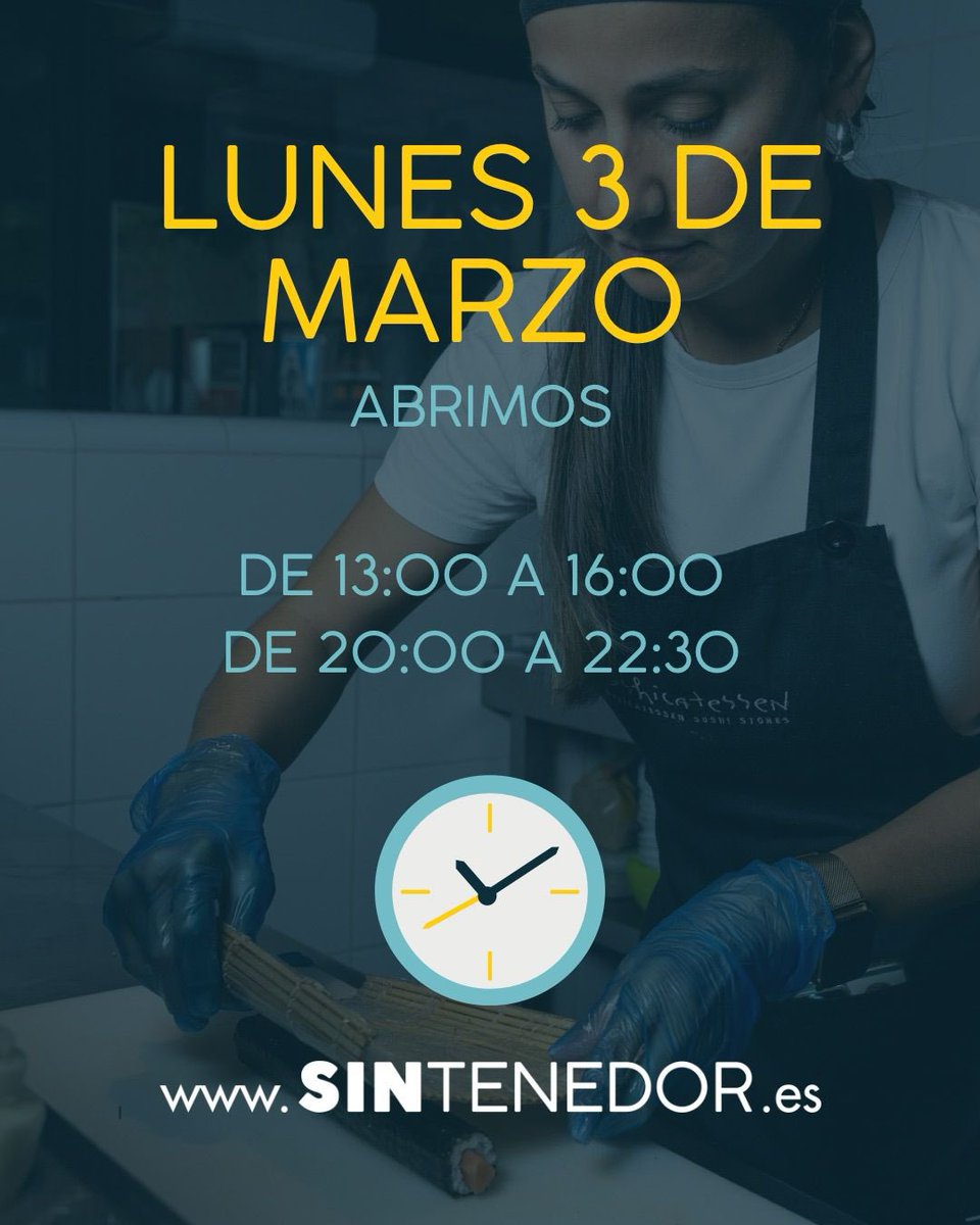 ¿Mejor manera de terminar el domingo?😎

Mañana nuestro restaurante abrirá también por la mañana🍽️

¡No te compliques! Haz tu pedido en sintenedor.es