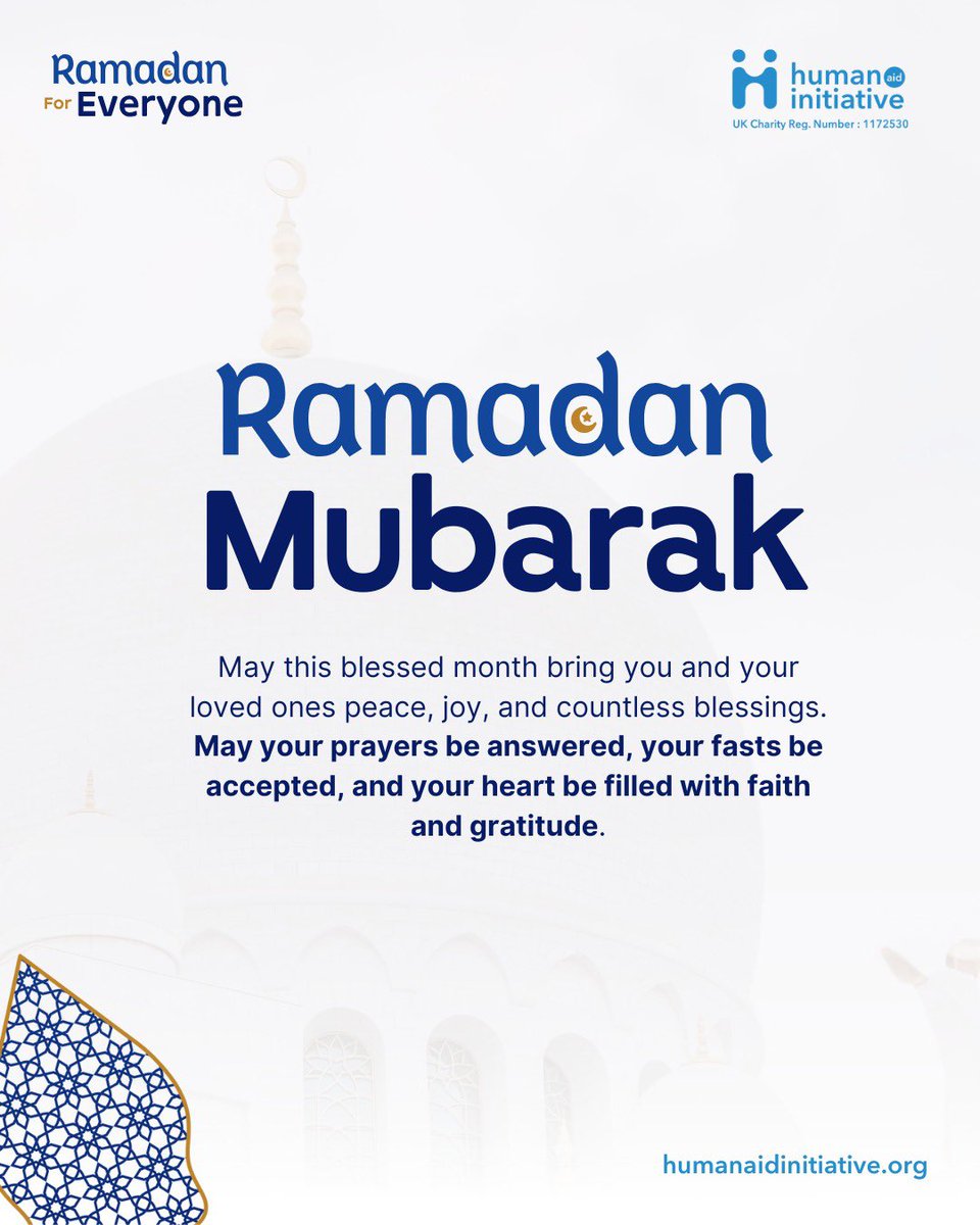 Ramadan Mubarak ✨💫💙
humanaidinitiative.org #Ramadan2025 #ramadankareem2025