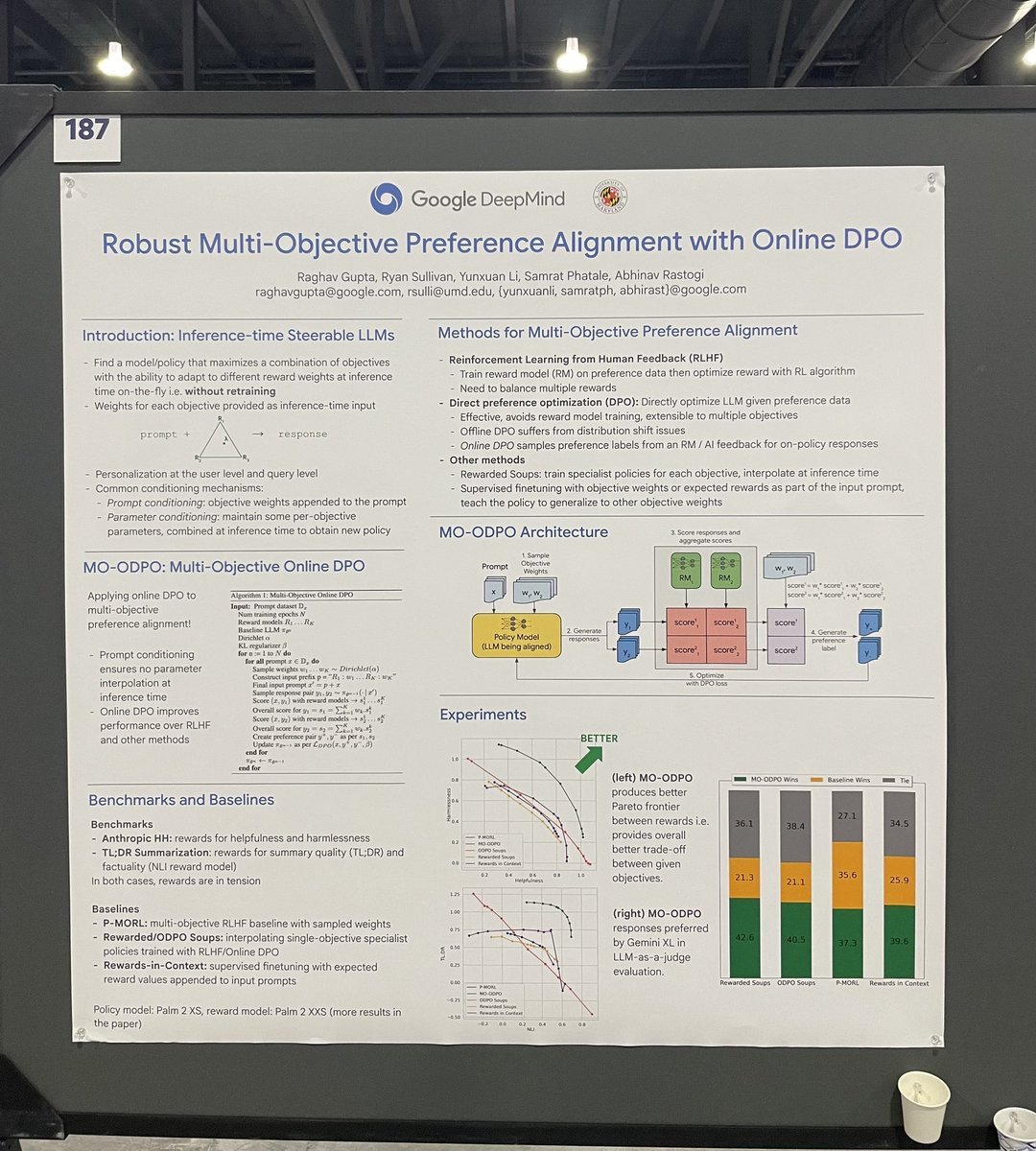 Had a great time presenting our work on Robust Multi-Objective Preference Alignment with Online DPO at #AAAI2025! 🚀

Big thanks to my amazing coauthors and everyone for the great discussions and interest!

#LLMs #AIAlignment #DeepLearning #AAAI