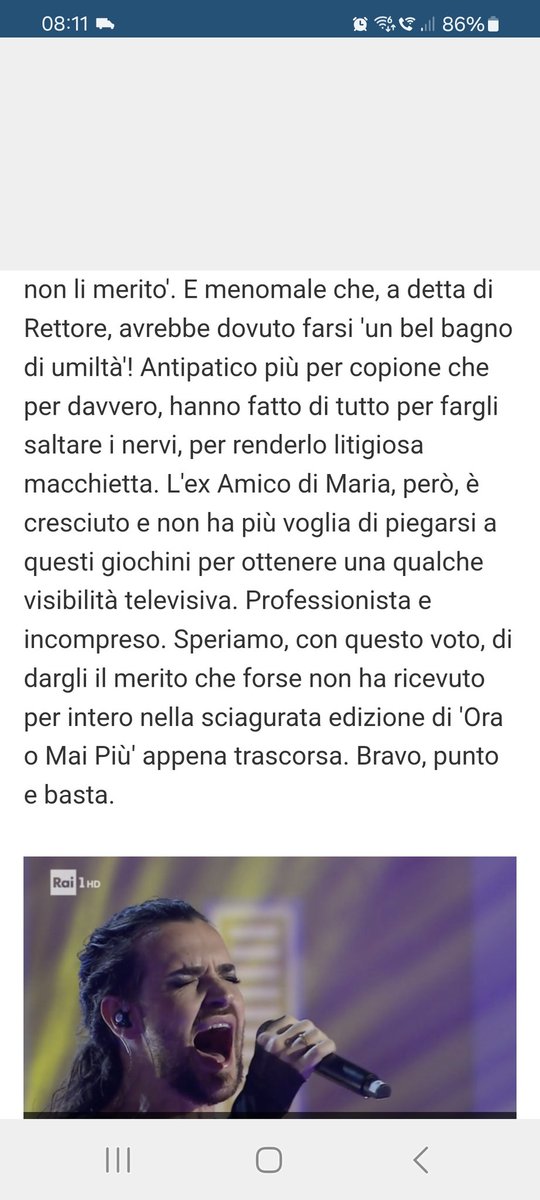 #valerioscanu vincitore morale di #OraOMaiPiu . D'accordissimo sulla pagella.