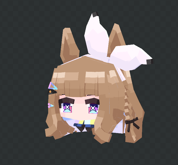 X7NXR's tweet image. #ウマ娘 #アーモンドアイ #Blockbench #lowpoly