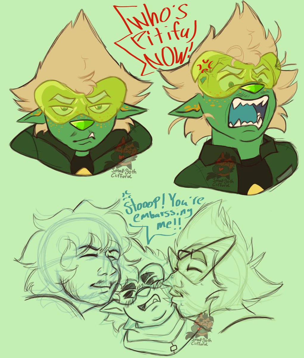 GOTH_CLIFFORD's tweet photo. (Reposting from my Tumblr) Transmasc Gems and their trans son (PJ) #gemling #gemlings #StevenUniverse #stevenuniverseoc #peridot #Lapidot https://t.co/9qjGWsXw0L