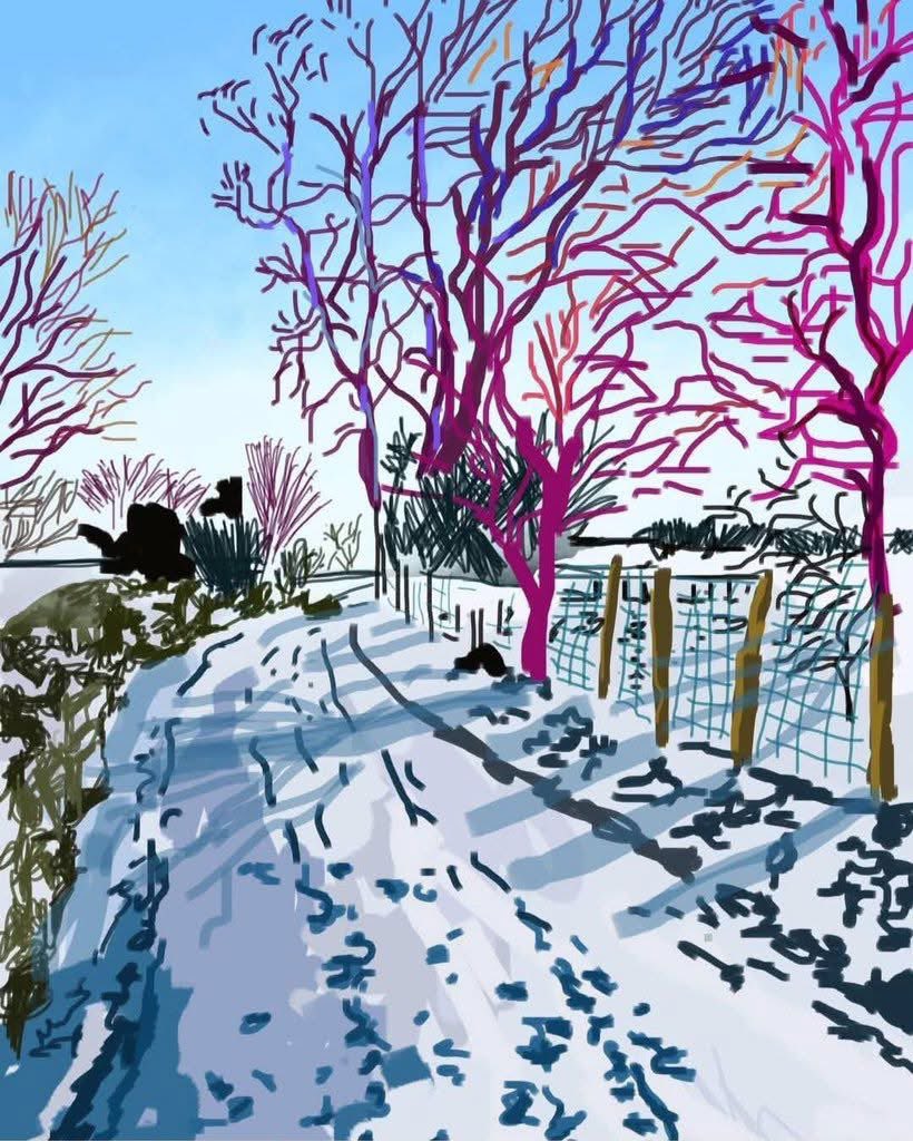 Un très beau paysage d’hiver de David Hockney (avec prochainement une très attendue exposition à la fondation Louis Vuitton)