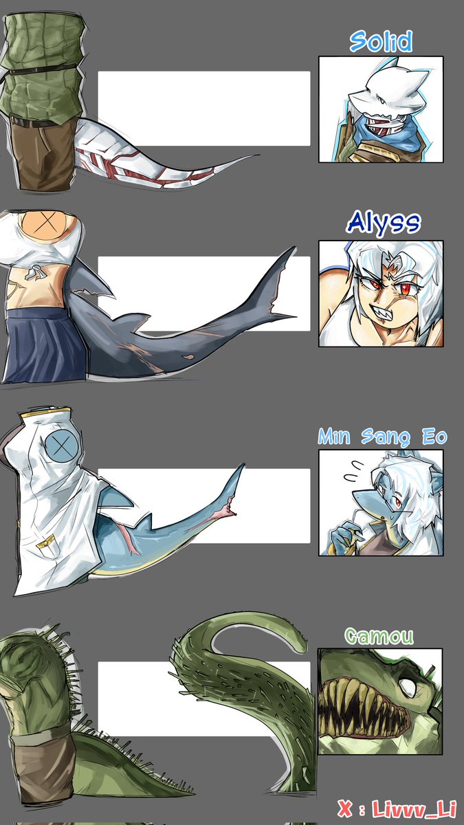 My OCs and their tail lengths