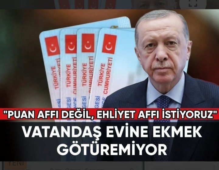 Şoförler İşsiz, Af Şart!
#EhliyetAffı

Türkiye’de binlerce şoför, ehliyetlerine el konulduğu için işsiz durumda. Trafik cezaları ve ehliyet iptalleri, yalnızca kişileri değil, ailelerini de ekonomik zorluklara sürüklüyor. Ehliyetsiz geçen yıllar, meslekten uzaklaşmayı, psikolojik