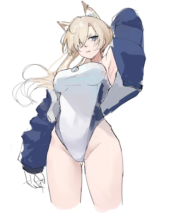 昨年描いてた水着カンナの描きかけ供養 