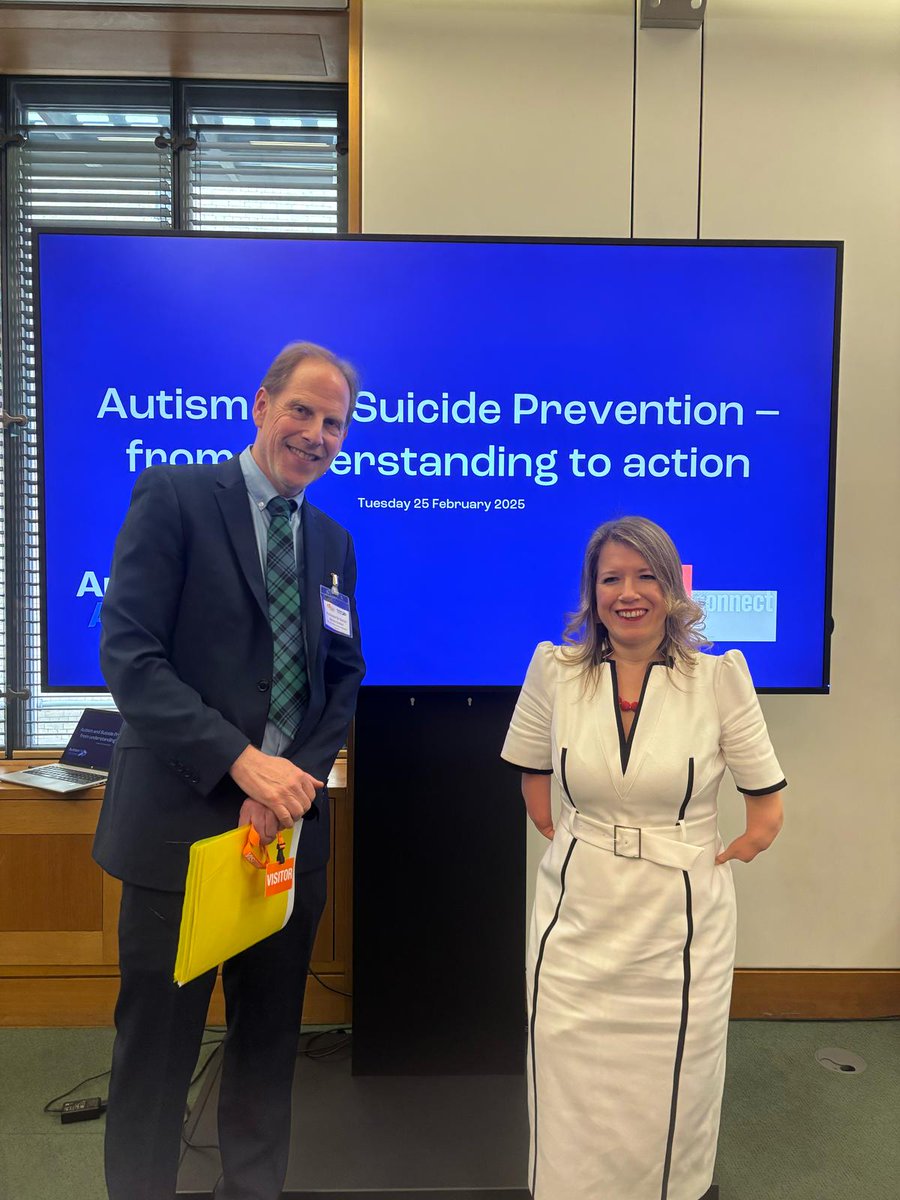 Dr Marie Tidball MP (@marietidball) on Twitter photo Thank you to <a href="/PolicyConnect/">PolicyConnect</a> <a href="/HealthAPPG/">All-Party Parliamentary Health Group</a> and <a href="/PDJSwallow/">Peter Swallow MP</a> for hosting an event on autism and suicide prevention earlier this week in Parliament.
It was a pleasure to meet <a href="/sbaroncohen/">Simon Baron-Cohen</a> and the new research and how we can improve services for autistic people and their families. Thank you to <a href="/PolicyConnect/">PolicyConnect</a> <a href="/HealthAPPG/">All-Party Parliamentary Health Group</a> and <a href="/PDJSwallow/">Peter Swallow MP</a> for hosting an event on autism and suicide prevention earlier this week in Parliament.
It was a pleasure to meet <a href="/sbaroncohen/">Simon Baron-Cohen</a> and the new research and how we can improve services for autistic people and their families.