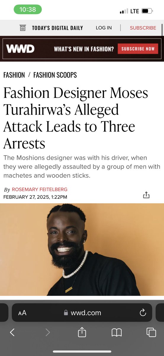 After incident Exclusive by TURAHIRWA TO WWD. 💔🙏🏿wwd.com/fashion-news/f…