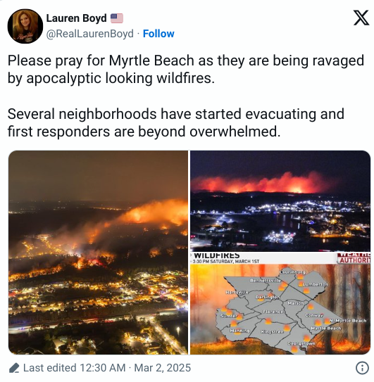 NWO4LYFE666CCP's tweet photo. Come home to this #GTFO - "I’m on the ground here in Myrtle Beach. The town right next door is Carolina Forest 1000s of people including my in laws have been evacuated - winds have shifted kicked up." #NOTatWAR @PrizonPalace #SMART #6uild6ack6etter #MyrtleBeach #GeoEngineering https://t.co/q0nopuJ2fM
