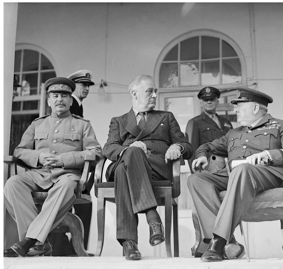 "Why don't your wear a suit?", says Roosevelt to Churchill in Teheran in 1943. 

That's what delayed American involvement in WW2 surely?