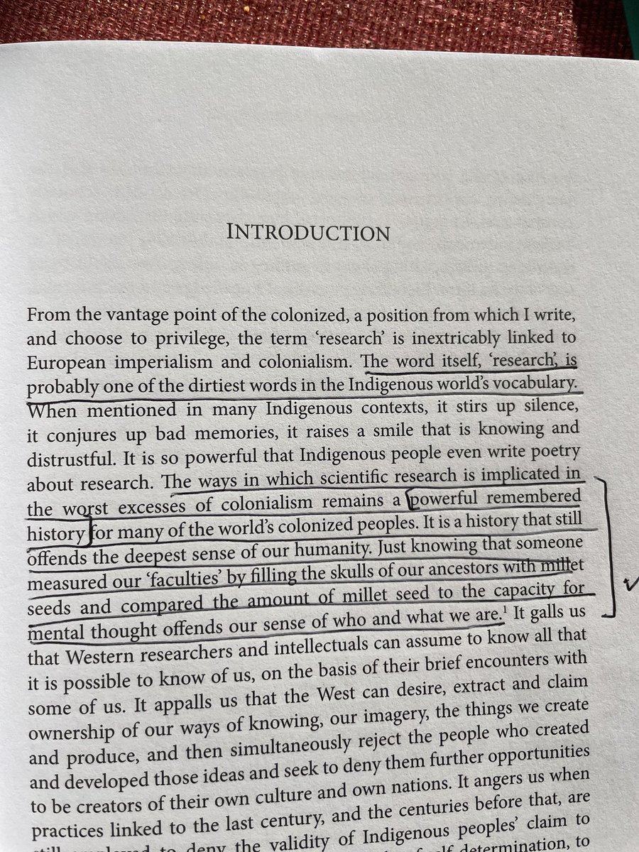 Sunday morn - reread.

Most recommended for anyone engaged in research ‘on’ other communities. Lays down the critical grammar for ethical research: work with/alongside not ‘on’. The ‘how to’ constitutes ethics such that research isn’t “one of the dirtiest words”.