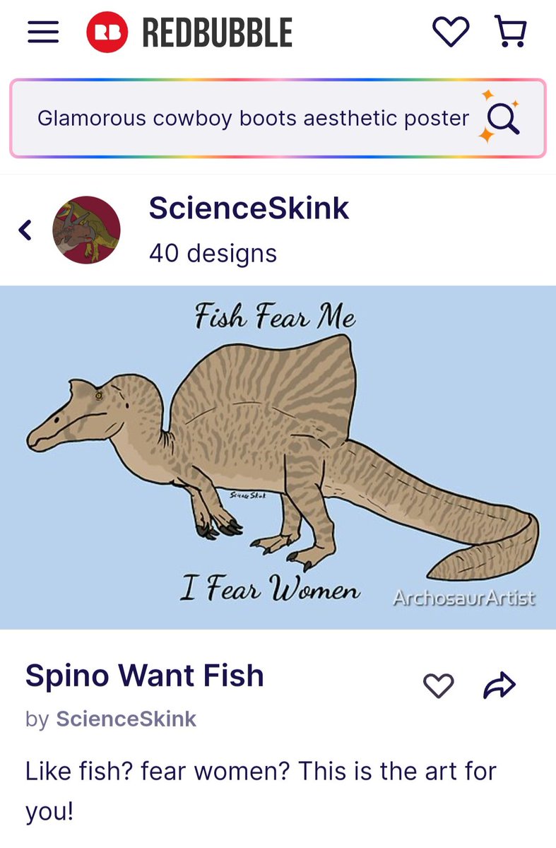 TetZoo's tweet image. Today's #ArtBoost is for Ireland-based Michael English,  aka @ScienceSkink, who produces phenomenal images of a range of #animals living and extinct. I love his #birds, #Spinosaurus, #snakes, #pterosaurs! He's on redbubble at  redbubble.com/people/archosa…