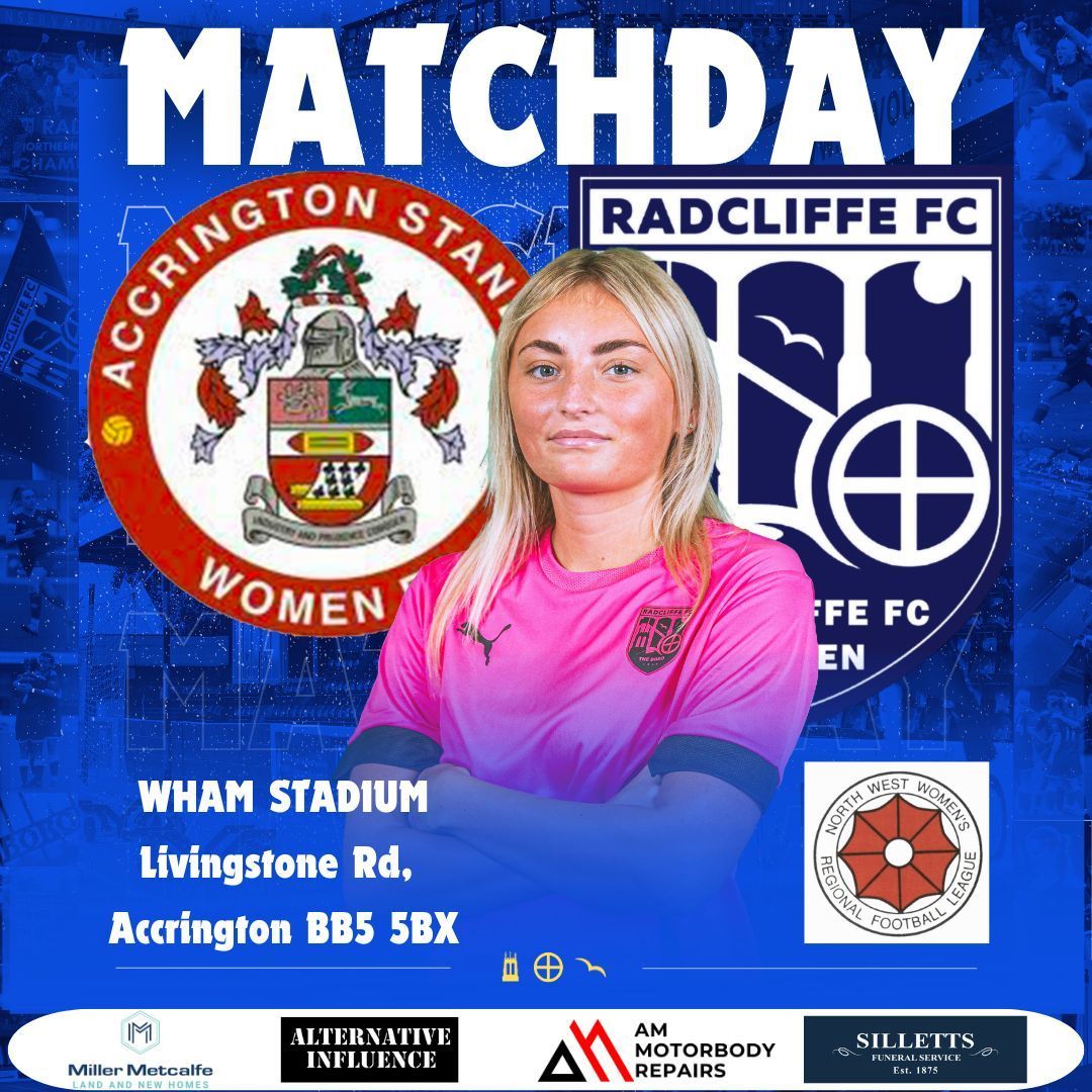 Radcliffe_Women's tweet image. Today we are away to Accrington Stanley Women at the Wham Stadium Ko 2pm.

@radcliffeboro
@radcliffefcfdtn
@ASWFCofficial

#WeAreRadcliffe #UTB #ExcitingGame
#Football #Sports #Competition #community #womenfootball #footballinthecommunity #WomensFootball