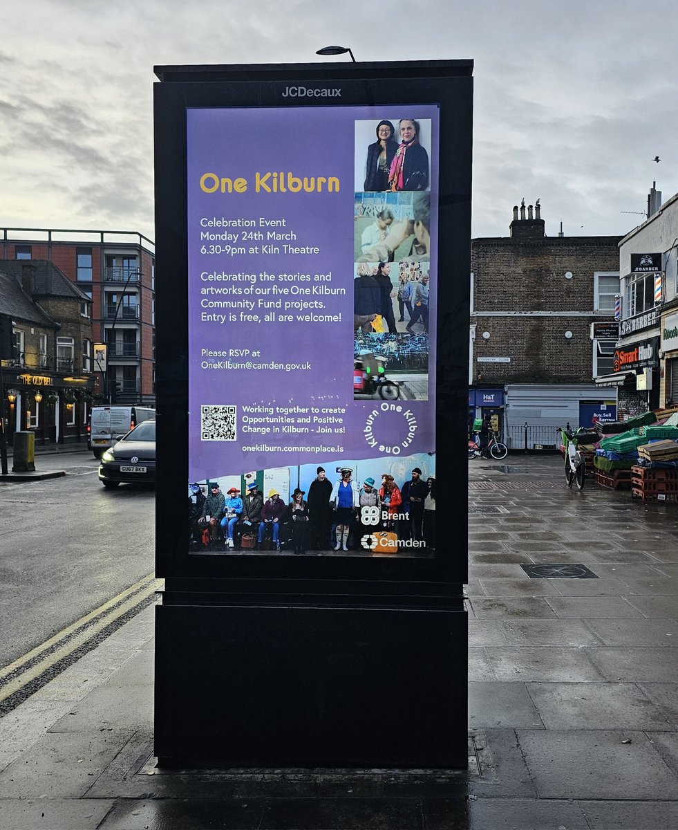SharonGalWorld's tweet image. First time seeing my image on a billboard. An early morning surprise.
Advertising One Kilburn's exhibition presenting the 5 projects they supported this year, including Healing Choir
#Paprikacollective
#onekilburn #tintabernaclekilburn